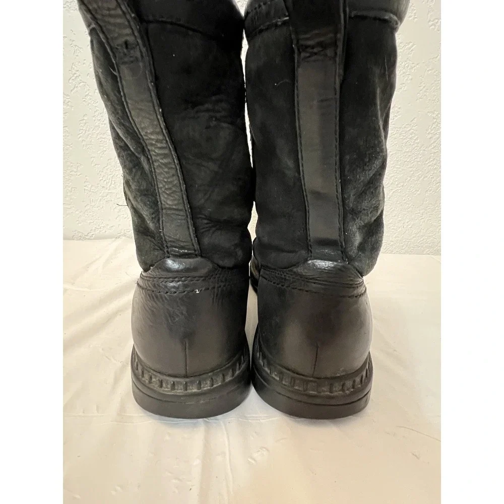 UGG Hartsville Boots Black Leather Suede Waterproof Sheepskin 5626 Mens‎ 11